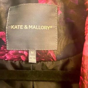 Faux leather Kate & Mallory leather floral bomber jacket